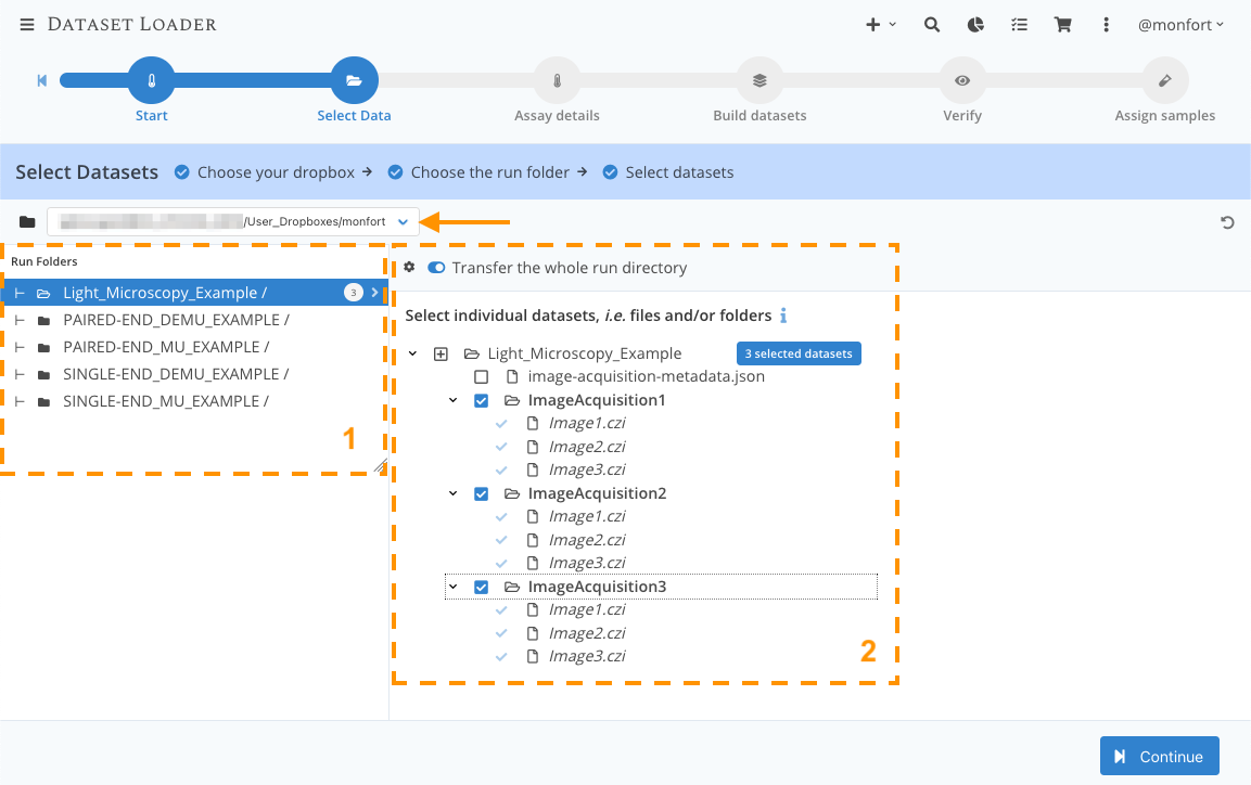 Screenshot of the file selector
