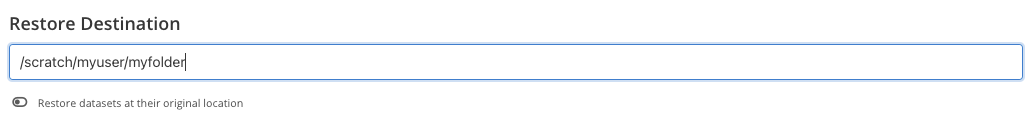 Form status when restoring at original location is not possible and a valid UNIX path is provided
